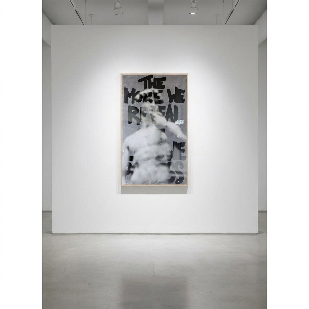 Punkmetender - The Shape of Becoming (David), 2026, Oil on canvas with handwritten epoxy resin | Signed and Dated