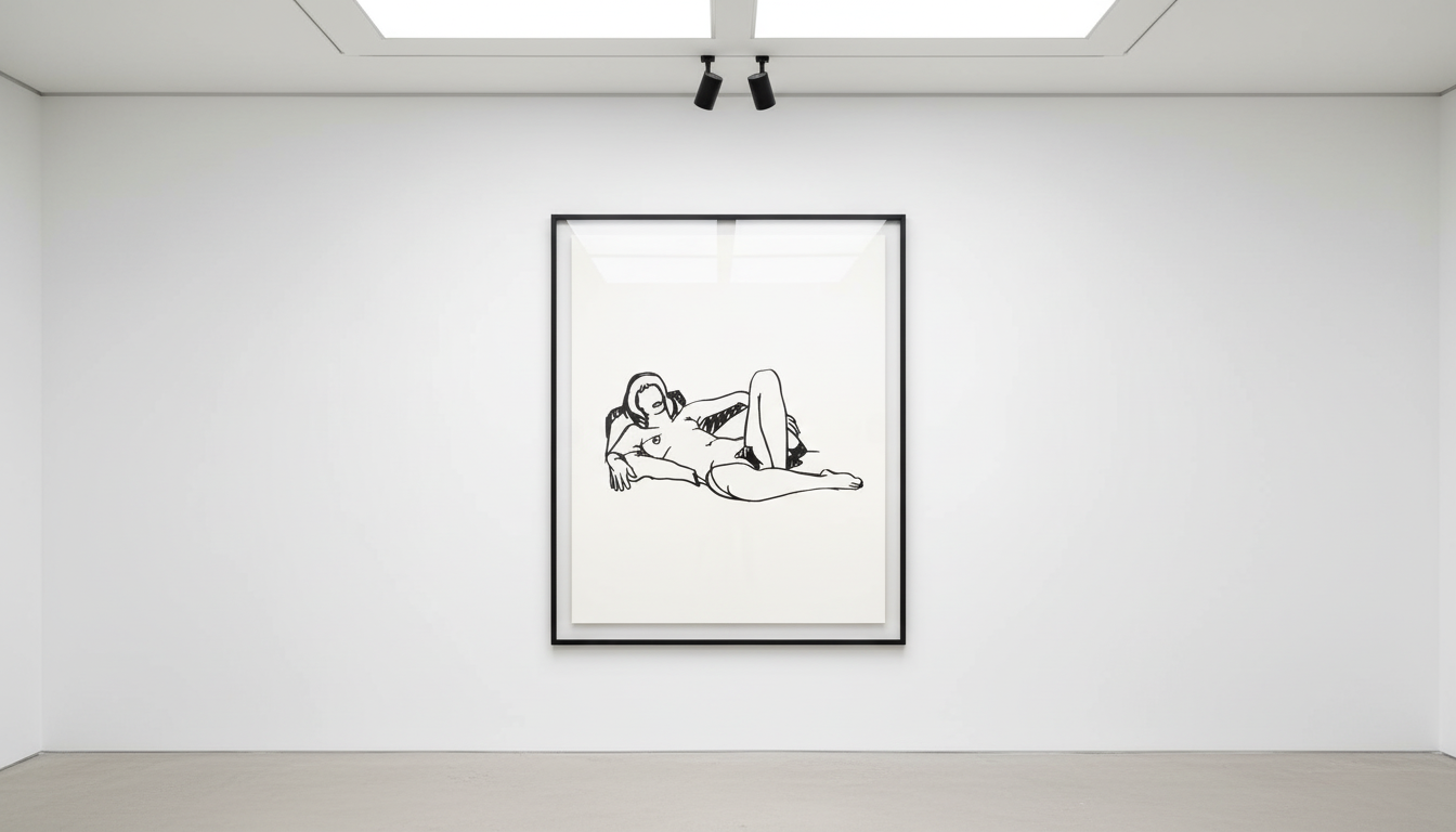 Tom Wesselmann - Monica Lying On Blanket Black, 1988, Enamel on cut out steel