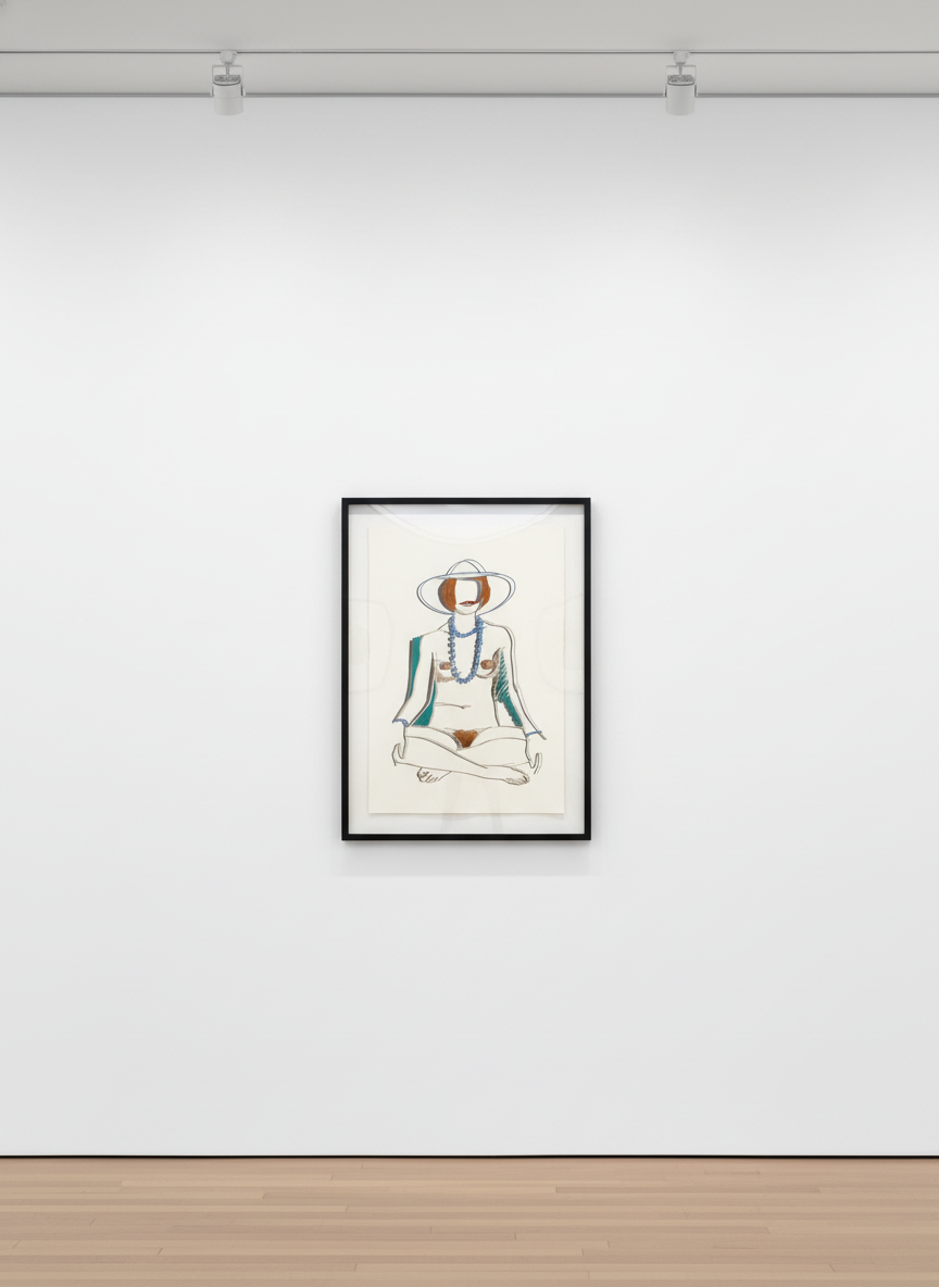 Tom Wesselmann - Monica Sitting Cross Legged With Beads, 1985-2004, Alkyd on cut out steel