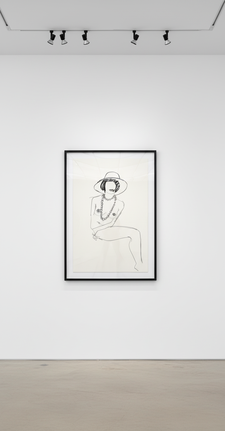 Tom Wesselmann - Partial Monica with Hat and Beads, 1989, Enamel on laser-cut steel
