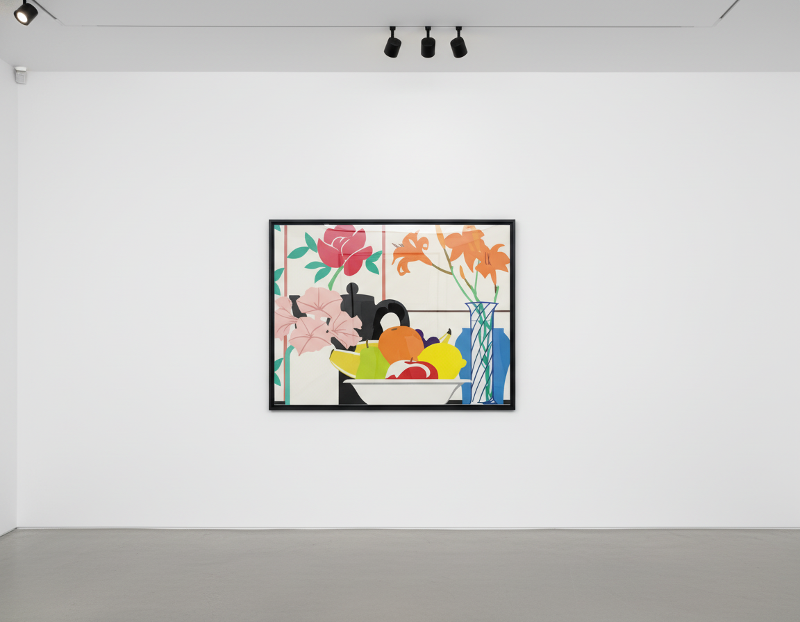 Tom Wesselmann - Still Life of Petunias, Lilies and Fruit, 1988, Color serigraph
