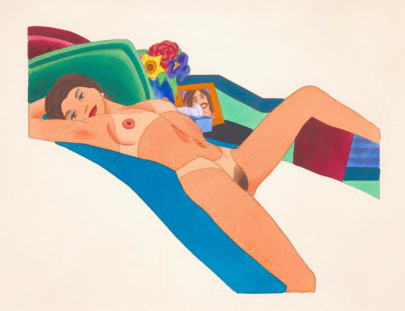 Tom Wesselmann - Study For Carol Nude, 1976, Pencil and thinned Liquitex on paper