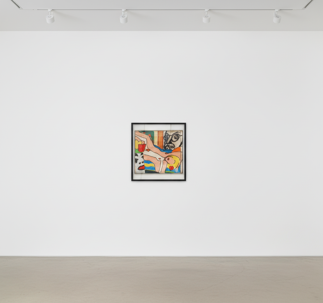 Tom Wesselmann - Study for Sunset Nude With Picasso Vase, 2004, Ink and colored pencil on 100% rag tracing paper