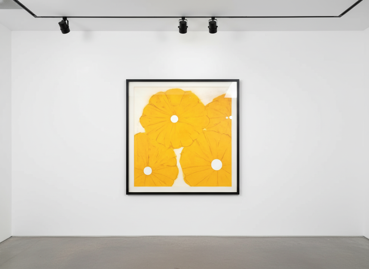 Donald Sultan - Four Yellow Poppies April 24, 2024, Archival pigment ink on Innova Etching Cotton Rag 315 gsm fine art paper