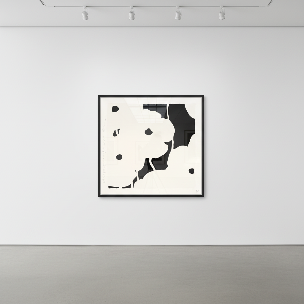 Donald Sultan - White Poppies, Aug 17, 2022, Color Silkscreen with enamel inks, flocking, and tar-like texture on Rising 2...