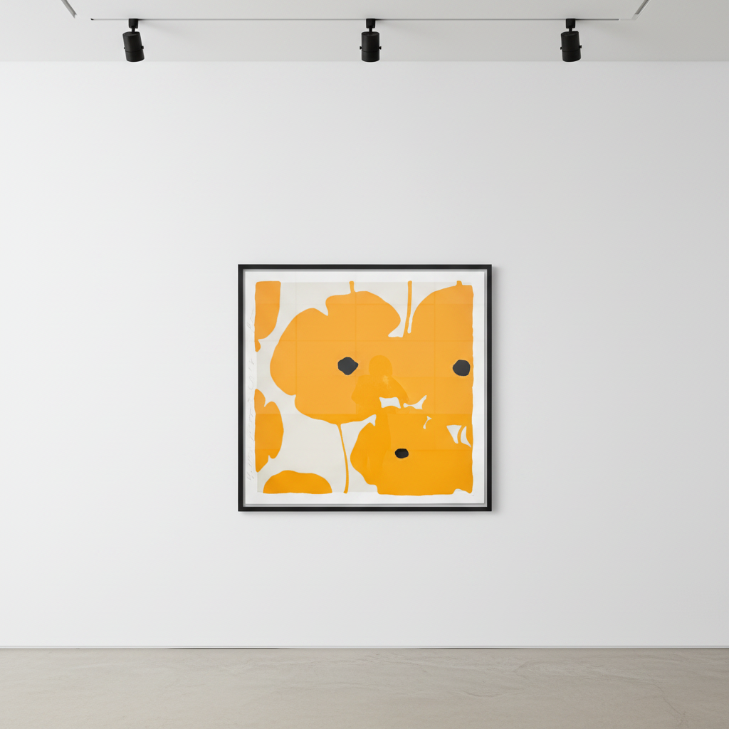 Donald Sultan - Yellow Poppies 2018,, 2018, Screen print with flocking
