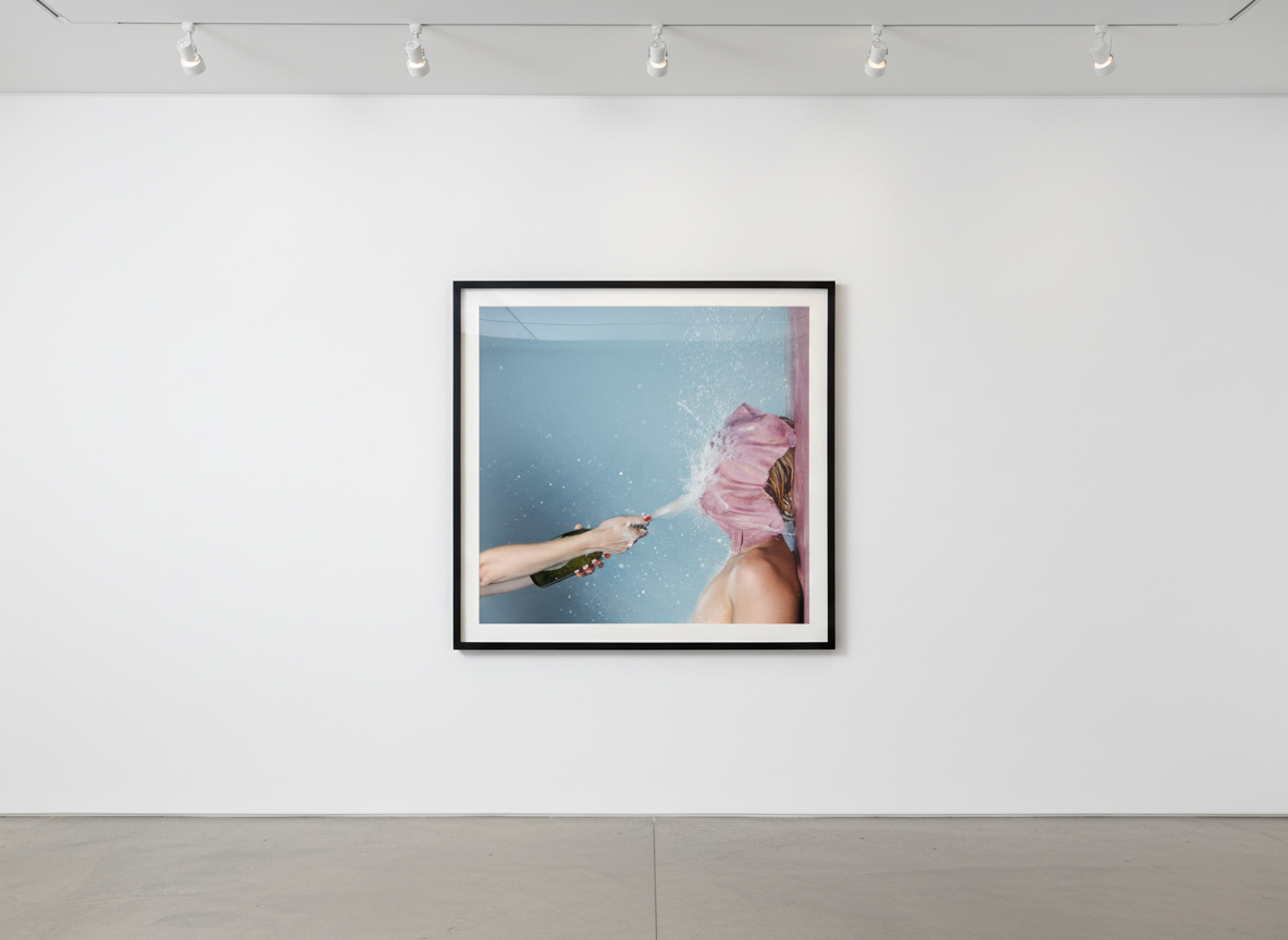 Tyler Shields - Champagne Spray, 2018, Digital c print