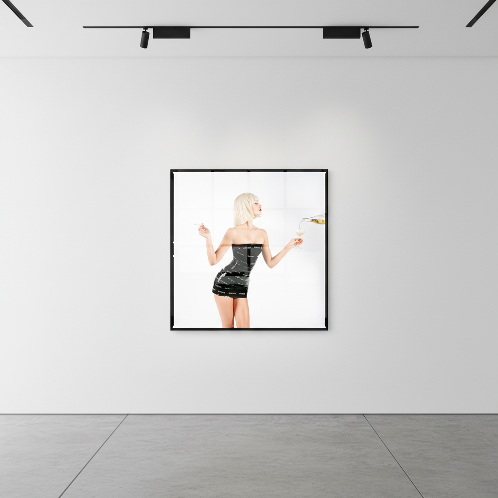 Tyler Shields - Chanel Dress and Champagne, 2024, Digital c print