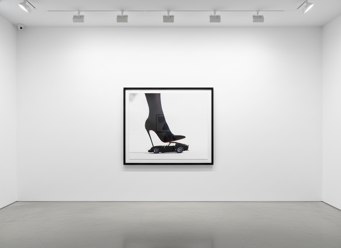 Tyler Shields - Ferrari High Heel, 2022, Digital c print