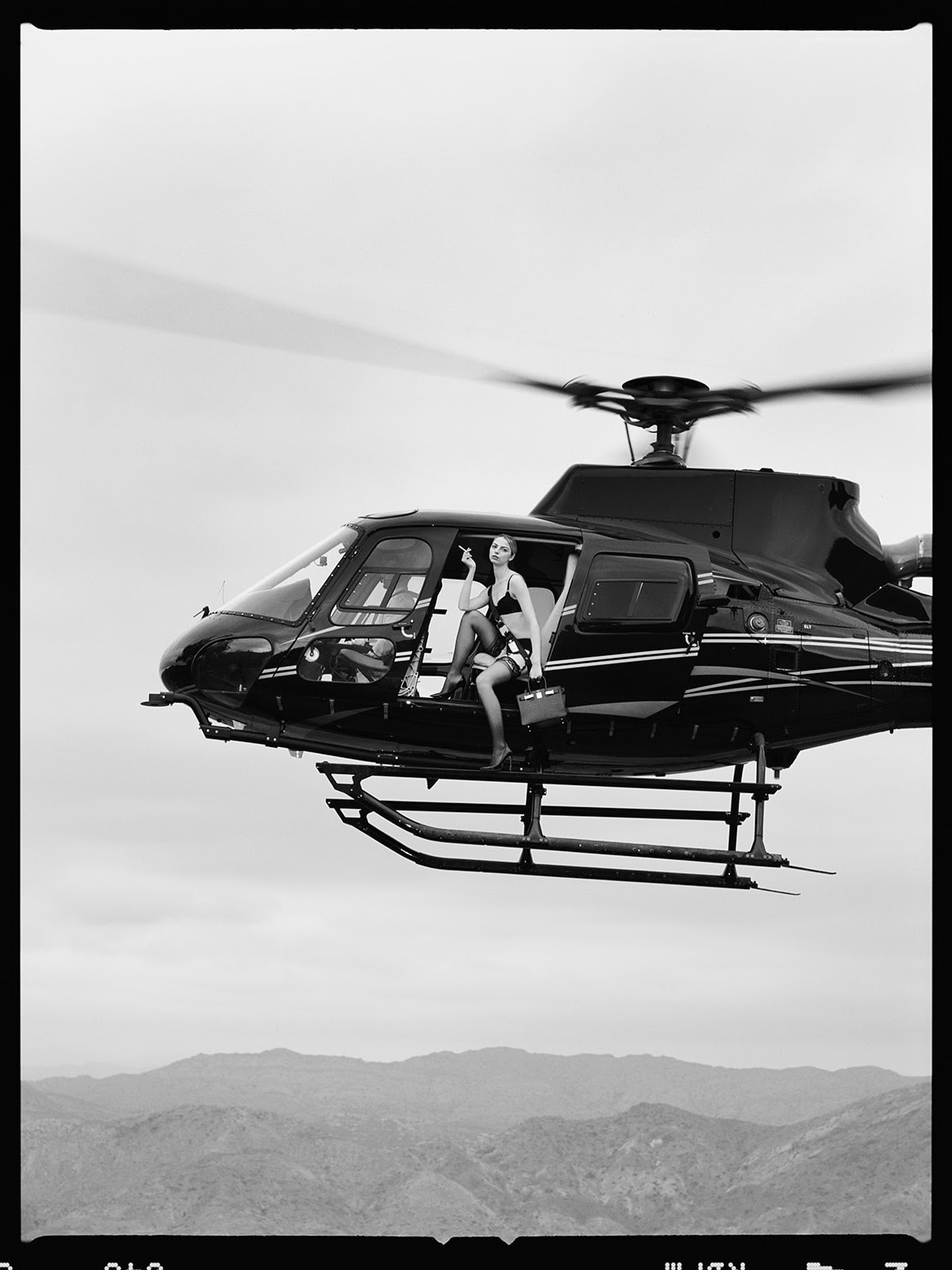 Tyler Shields - Helicopter IV, 2021, Silver Gelatin