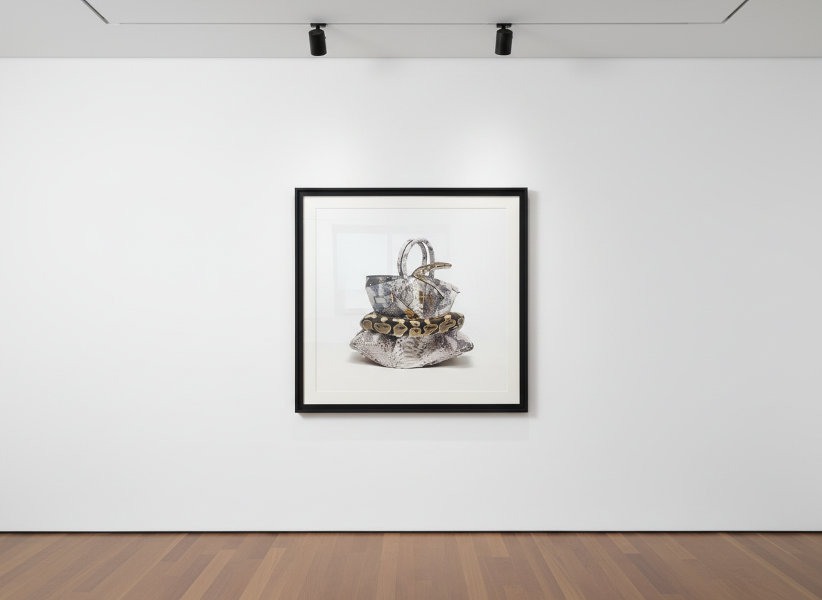 Tyler Shields - Python Birkin, 2012, Digital c print