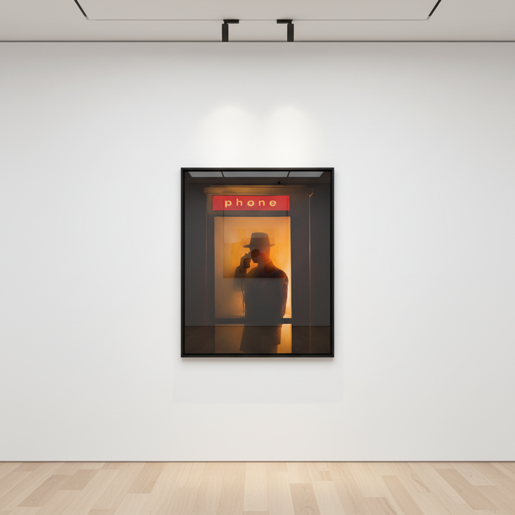 Tyler Shields - The Man in the Phone Booth II, 2022, Digital c print