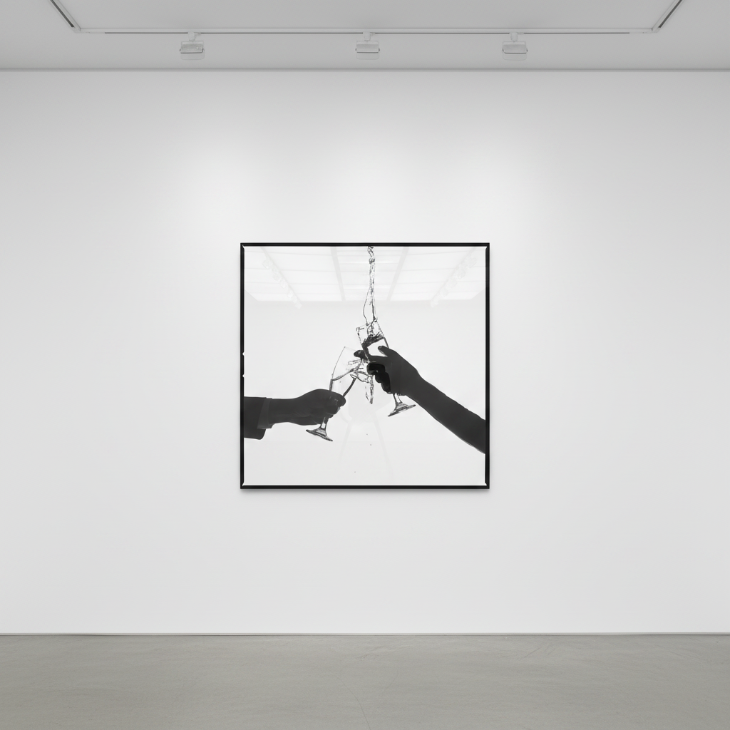 Tyler Shields - Two Glasses of Champagne, 2020, Silver Gelatin