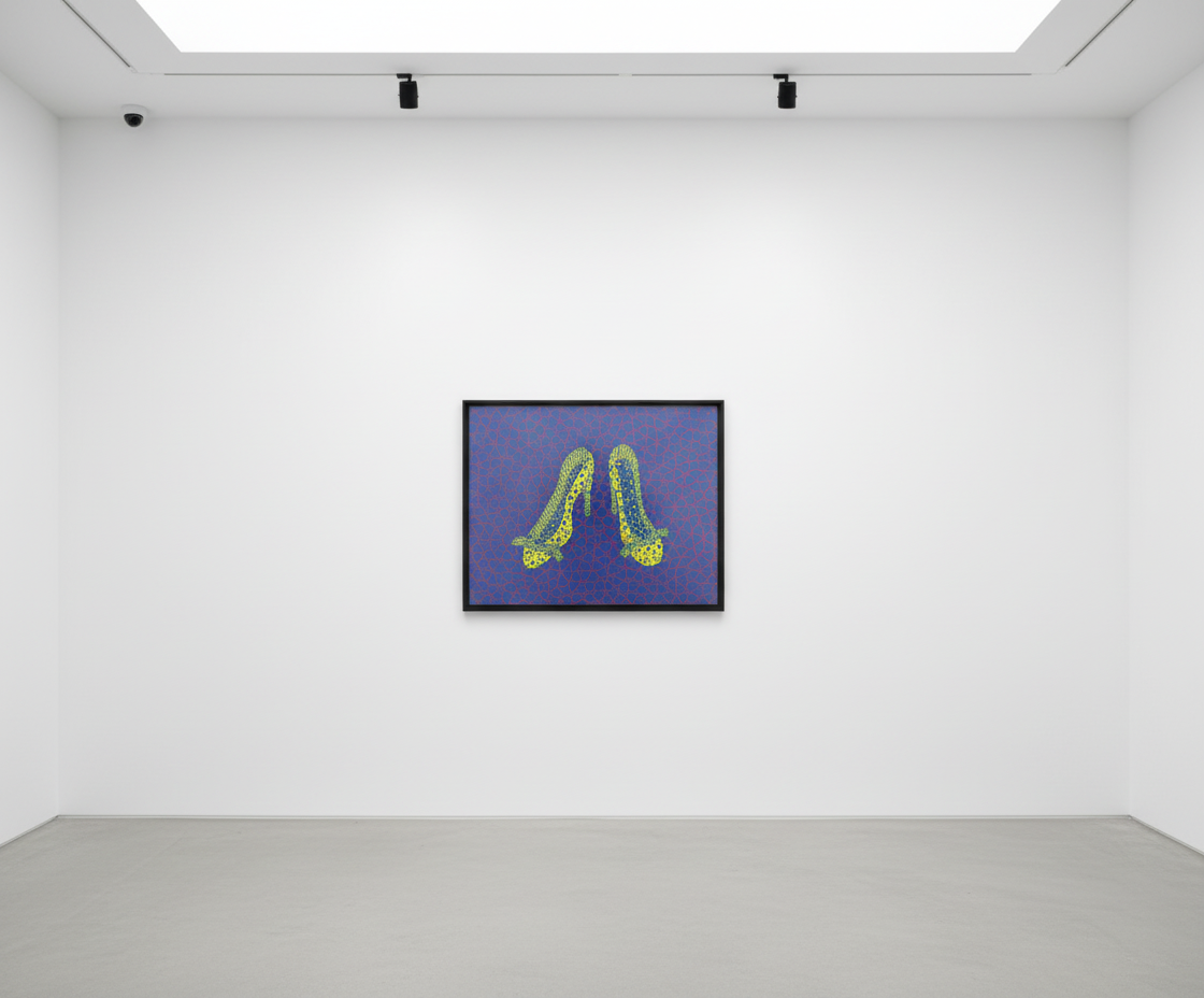 Yayoi Kusama - Highheel 4, 1999, Screen print and lame on paper