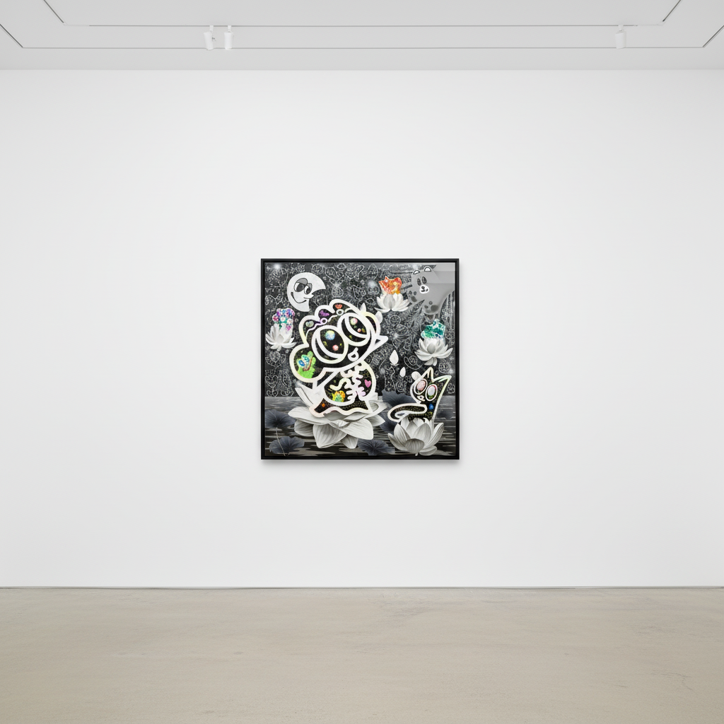 Yusuke Toda - Rin in the Flower, 2023, Acrylic and oil stick on canvas