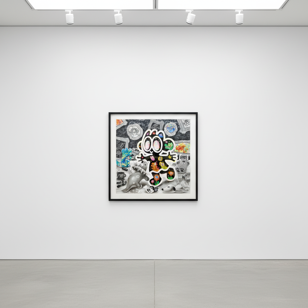 Yusuke Toda - Yum and Old Friends, 2023, Acrylic and oil stick on canvas