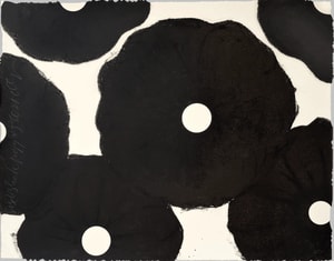 Donald Sultan - Six Poppies (black)