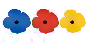 Donald Sultan - Wall Poppy Oct 15 (Blue, Red, Yellow)