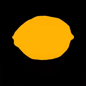 Donald Sultan - Yellow Lemon on Black