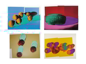 Andy Warhol - Cantaloupes I F.S. II 201 , Watermelon F.S. II 199 , Apples F.S. II 200 , Peaches F.S. II 202 , from Space Fruit : Still Lifes