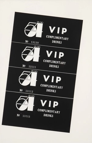 Andy Warhol - Studio 54 Complimentary Drink Invitation F.S. IIIA 16