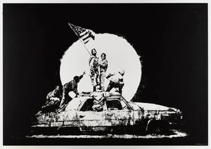 Banksy - Flag (Formica Silver) (Signed)