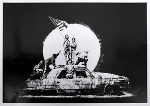 Banksy - Flag (Silver) (Unsigned)