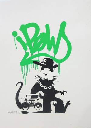 Banksy - Gangsta Rat (Green) (Signed)