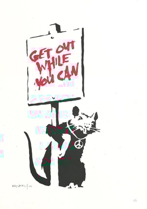 Banksy - Get Out While You Can (Signed)