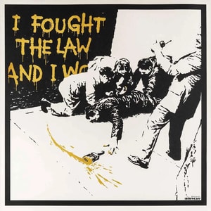 Banksy - I Fought The Law (AP Yellow) (Signed)