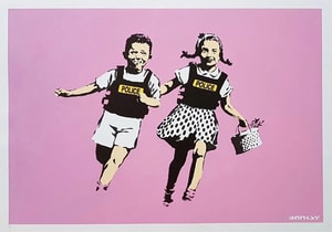 Banksy - Jack and Jill (Police Kids) (AP Pink) (Signed)