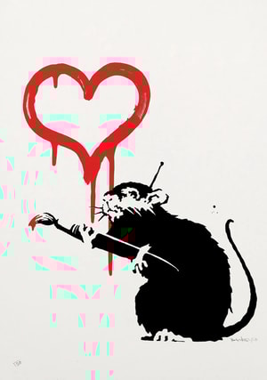 Banksy - Love Rat (Signed)