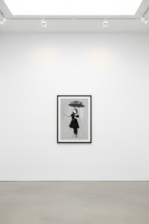 Banksy - NOLA Umbrella Girl White Rain