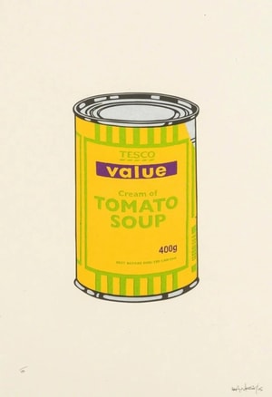 Banksy - Soup Can (Banana, Lime, Purple) (Signed)