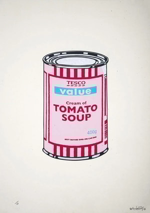 Banksy - Soup Can (Pink, Cherry, Blue) (Signed)