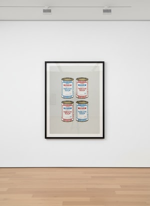 Banksy - Soup Cans Quad (Red and Blue on Grey) (Signed)