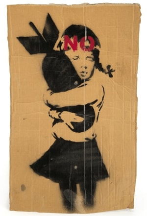 Banksy - Wrong War Cardboard (Bomb Hugger)