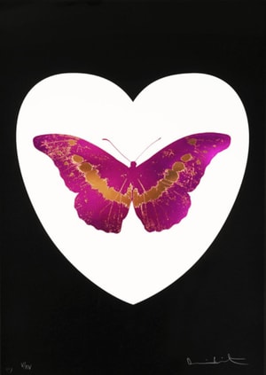 Damien Hirst - I Love You (Black, Fuschia)