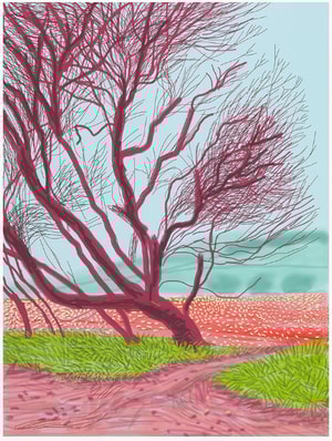David Hockney - 18th March , from The Arrival of Spring in Woldgate , East Yorkshire , in 2011