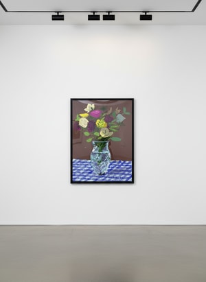 David Hockney - 20th March 2021, Flowers, Glass Vase on a Table