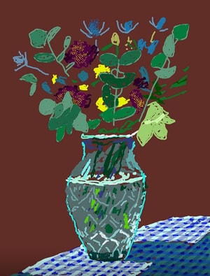 David Hockney - 25th of March, 2021, Flowers on the Table Edge