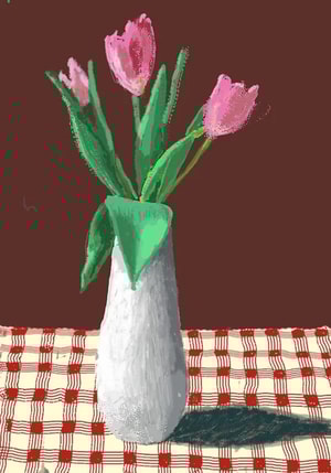 David Hockney - 2nd March, A Closer Look at Some Tulips