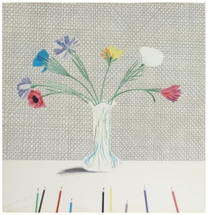 David Hockney - Coloured Flowers Made of Paper and Ink