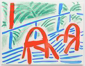 David Hockney - Two Red Chairs