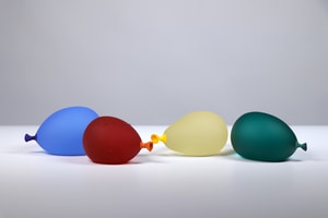 Dylan Martinez - Water Balloon Group 2 - Cool Breeze, Sunset Orange w/ droplets, Yellow, Forest Green