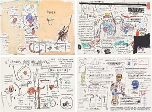 Jean-Michel Basquiat - Wolf Sausage, King Brand, Untitled (Dog Leg Study), Undiscovered Genius