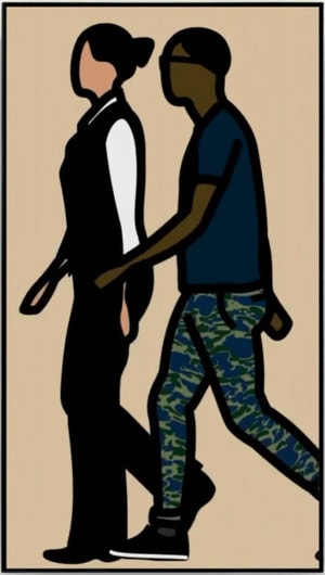 Julian Opie - Faime and Danielle Walking