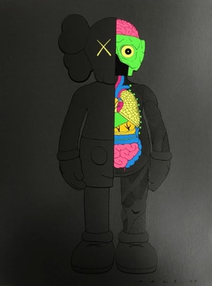 KAWS - Black Dissected Companion Print