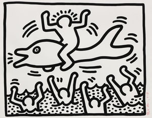 Keith Haring - Untitled (Man on Dolphin) (Littmann PP. 84)