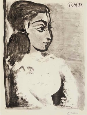 Pablo Picasso - Buste de Femme au Corsage Blanc (Jacqueline de Profil)